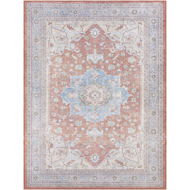 Chavarria Washable Oriental Indoor Rug, Rectangle 6'7" x 9'