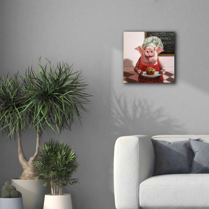 «Pinkies Bakery» par Lucia Heffernan, art mural sur toile, H 18 po x l 18 po x P 0,75 po