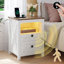 Table de chevet à DEL avec prise et port USB-1403129378