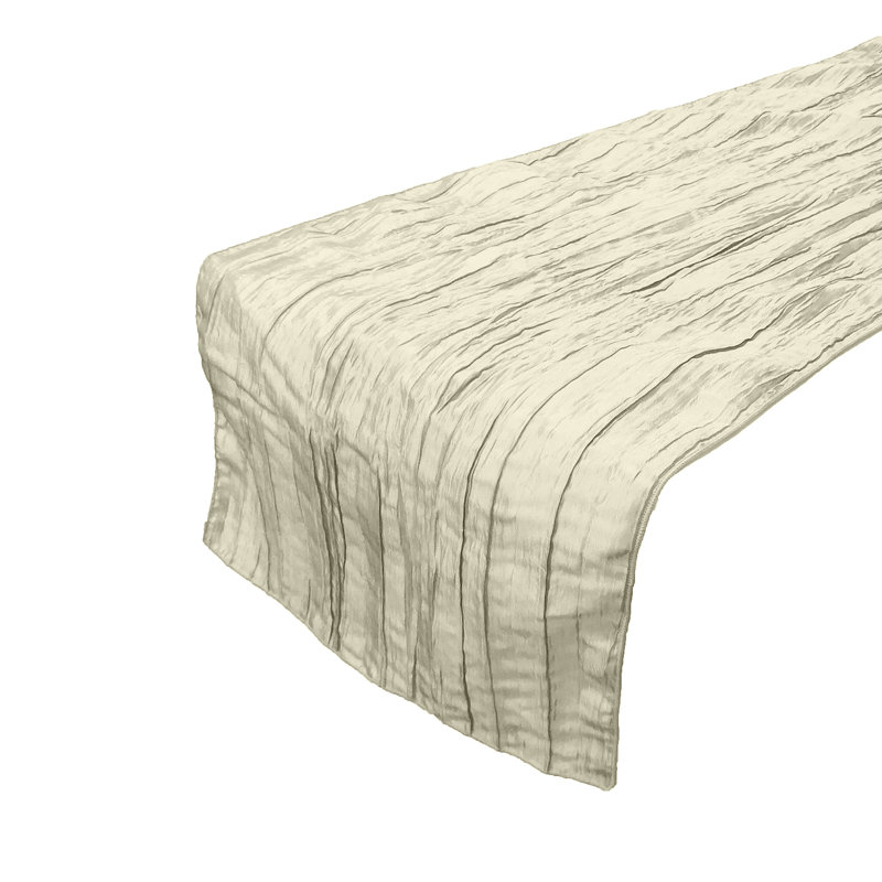 Clermt Solid Color Table Runner, 12" x 108", Ivory