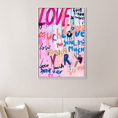 Typographie et citations «Love In Many Forms Love Quotes and Sayings» - Art textuel sur toile