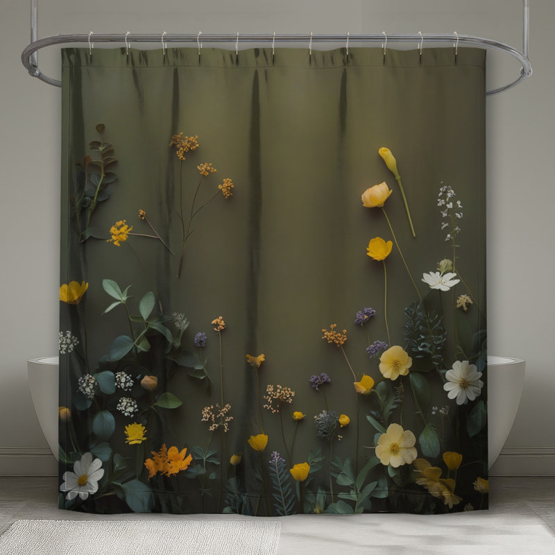 Rideaux de douche verts, 70in W x 93in H