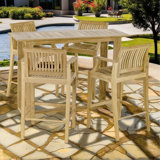 Laguna Horizon Outdoor 5 - Piece Teak Bar Height Table