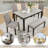 Rectangular 6-Piece Dining Set with Bench, Slate Gray Concrete-Effect Top, Solid Wood Base, Seats 4-6