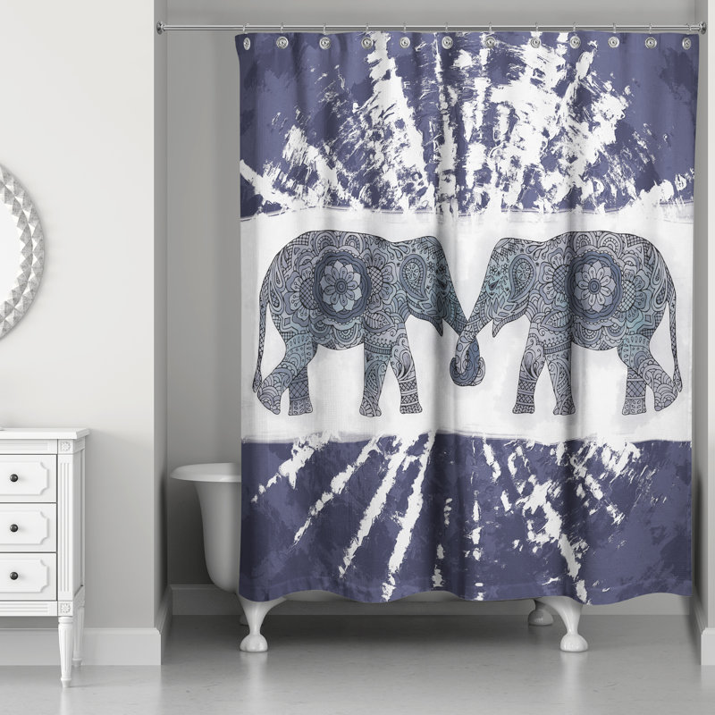 Rideau de douche simple, Bleu marine