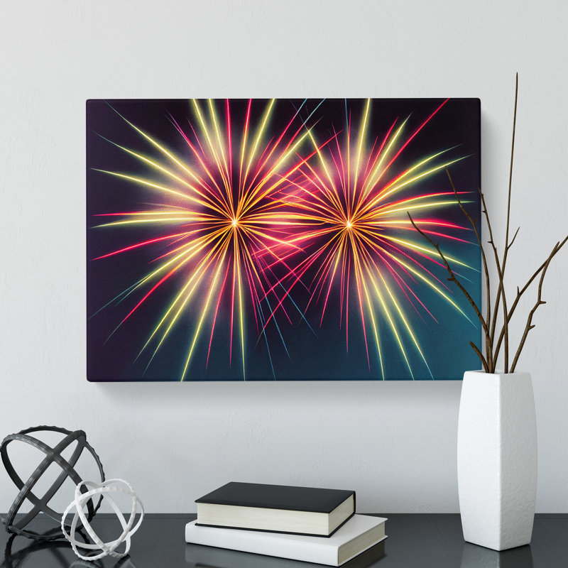 Fine Fireworks - Wrapped Canvas, 50cm H x 76cm W x 3cm D