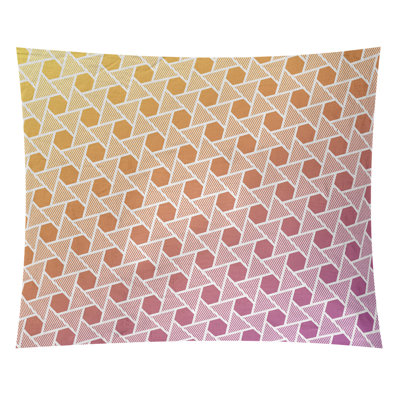 Tapisserie murale hexagonales et triangles