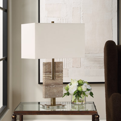 Lampe de table en travertin nazema