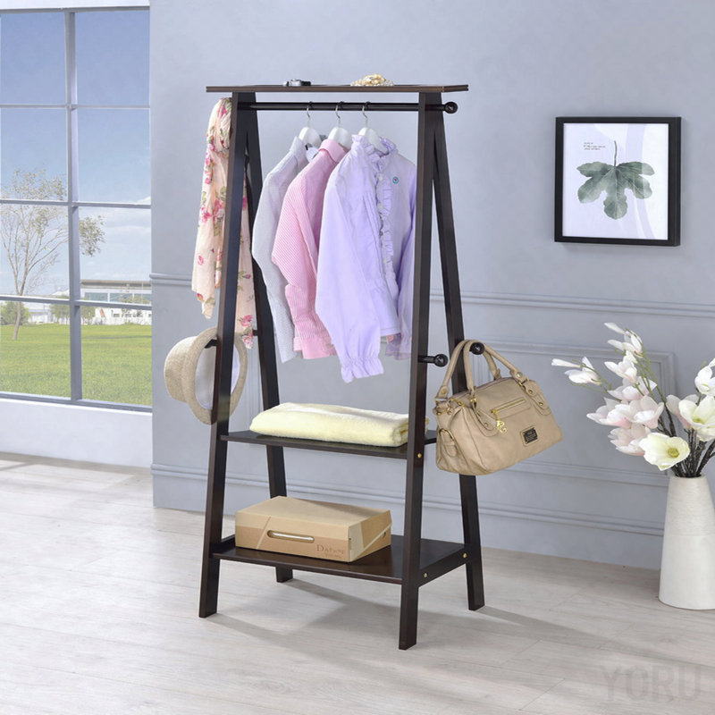 Portemanteau 59 po, bois, espresso foncé