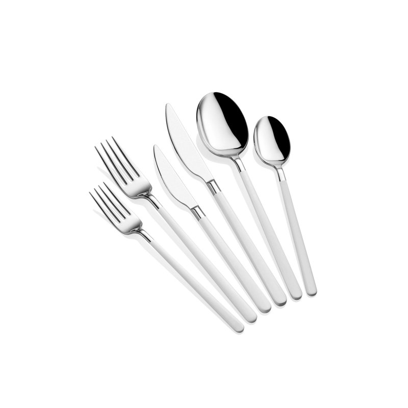 Ensemble de couverts 36 pièces, service pour 6, Blanc