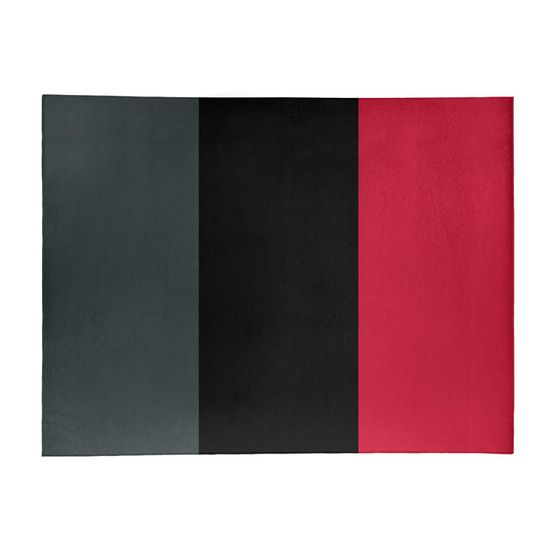 Tapis gris à rayures en acier national hockey, Rectangle 8 pi x 10 pi