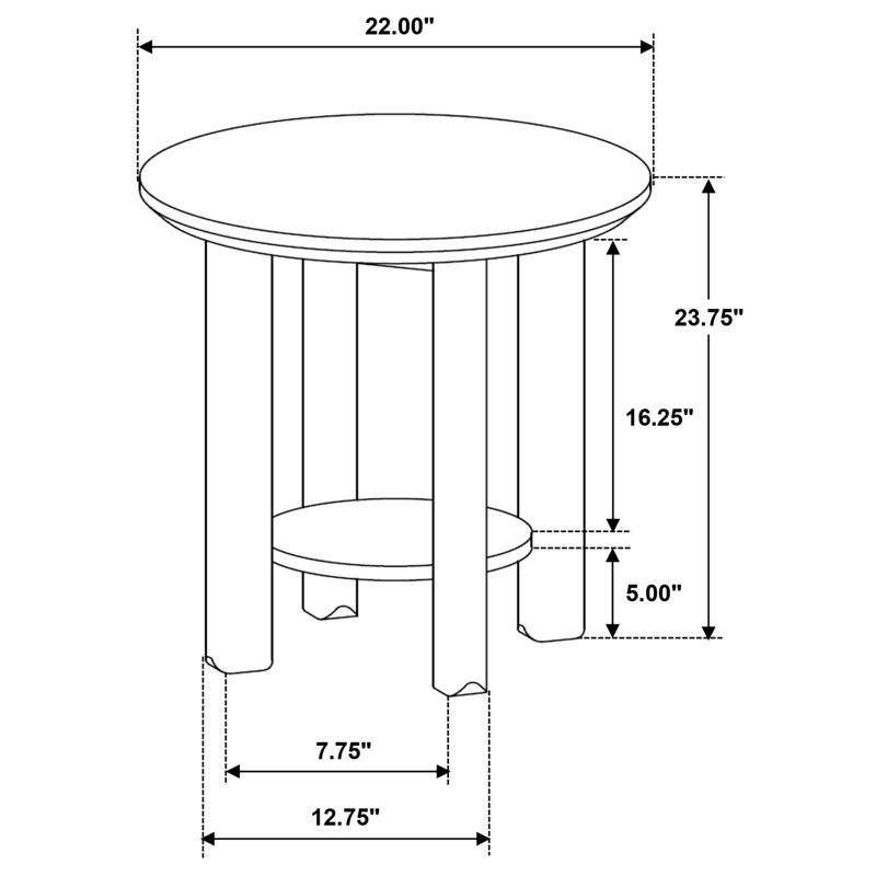 Table de bout Crispin Brown 22 po