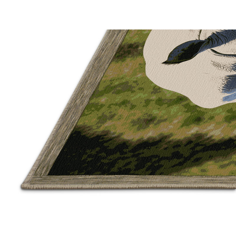  Tapis blanc lavable Rhinoceros, Rond 5 pi