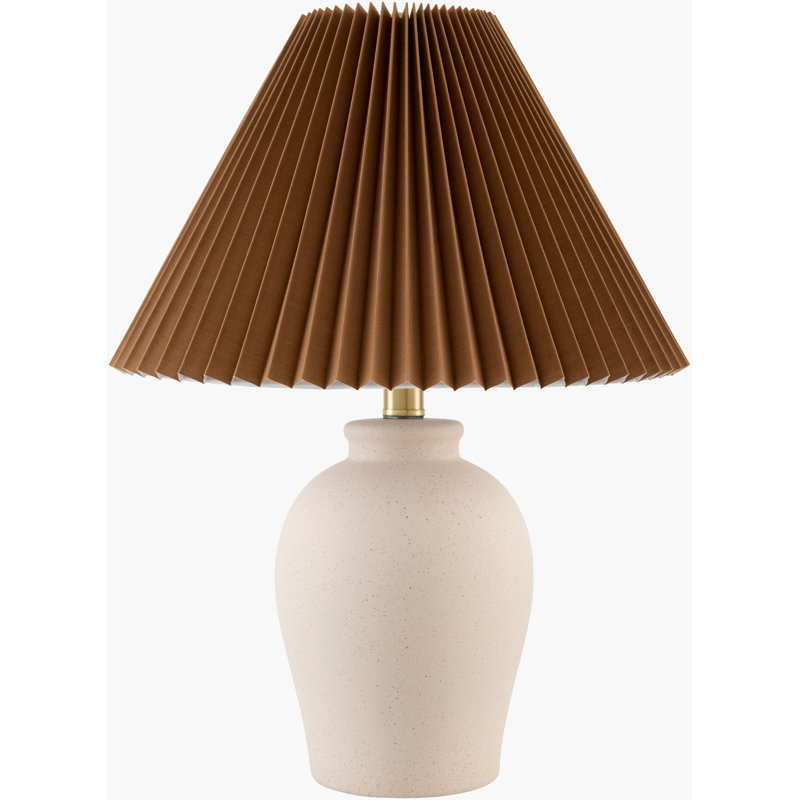 Lampe de table Chemise, Shell, Brun, Parchemin