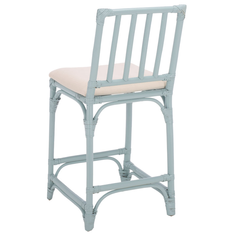 Mylinda Barstool with Cushion, Light Blue