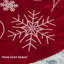 Jupe d'arbre de Noël rouge brodée de paillettes de neige de 32 pouces avec bordure blanche pour ornements de fêtes