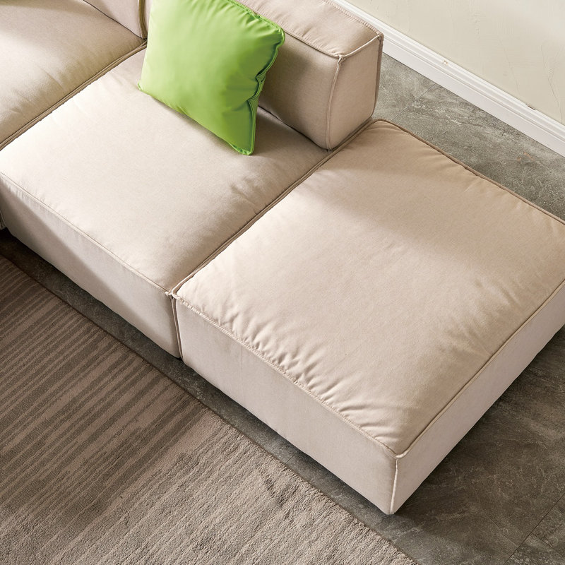 Canapé modulaire 3 pièces Rentsch, 100 % polyester beige