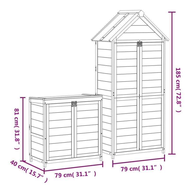 Andrees 3 ft. W x 2 ft. D Wooden Overlap Apex Garden Shed, Brown