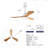Modern Ceiling Fan With 3 Color Dimmable 3 Solide Wood Blades Remote Control Reversible Dc Motor With Led Light-509588874-509588869-509588870