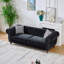 Canapé 87 po Chesterfield en tissu d'ameublement en velours avec accoudoirs roulés et têtes de clou