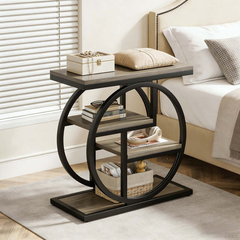 Versatile End Table, 4-Tier Display Shelf,Side Table,Entryway Organizer