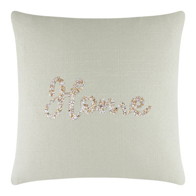 Sparkles Home Shell Home Throw Pillow | High-Quality Seashells | Nautical Design | Machine Washable