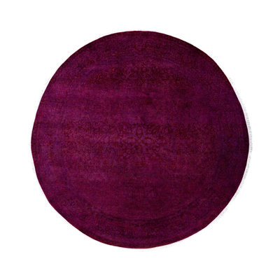 Huckstep One-of-a-Kind 6' 1" X 6' 1" Round Wool Area Rug Purple