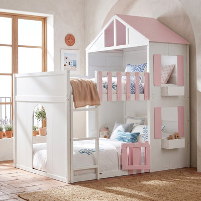 Lit superposé avec rampes pour chambre d'enfant Havenly