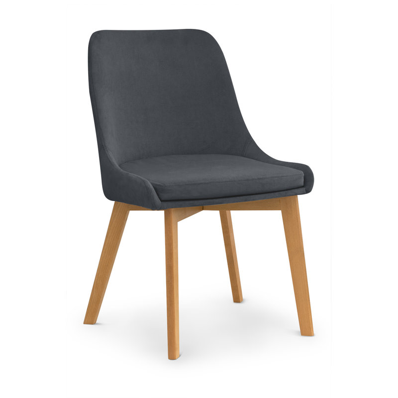Växjö 111.8cm H Velvet Upholstered Parsons Chair, Grey, Brown
