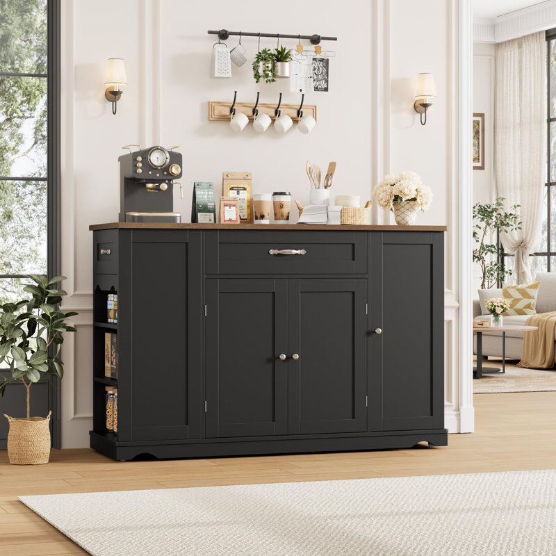 Buffet mobile pour salle à manger, Noir