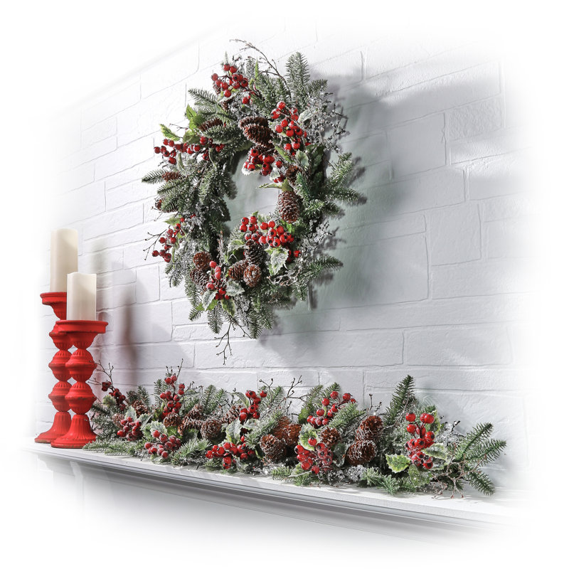 Couronne de glace et baies 24 po