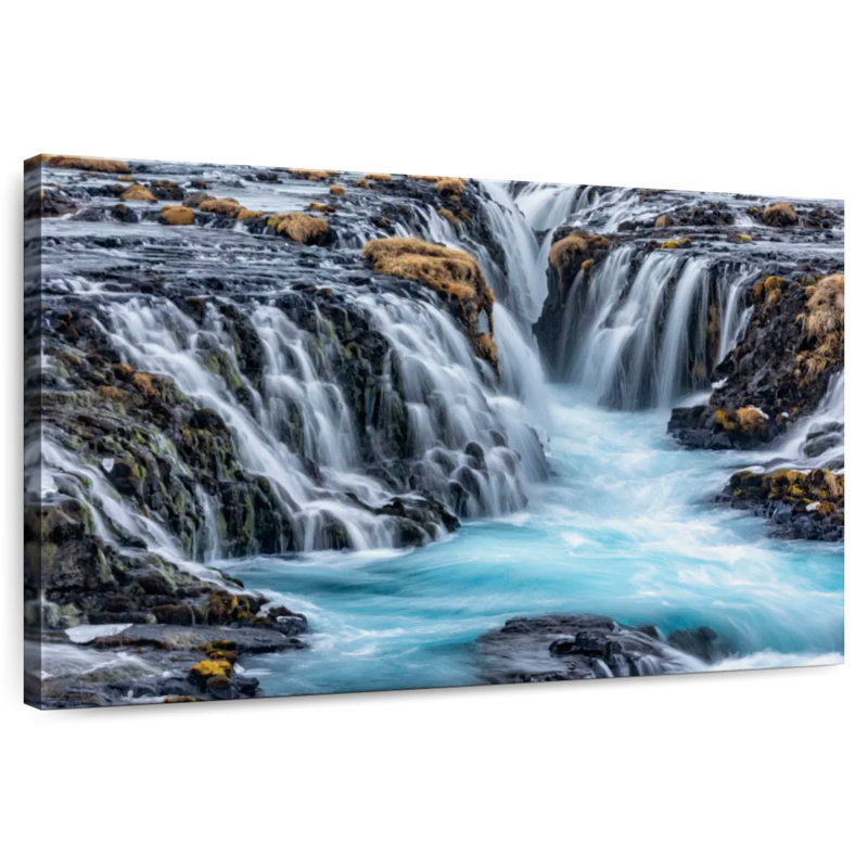 Cascade d'Alvord Bruarfoss en Islande I, H 16 po x l 24 po