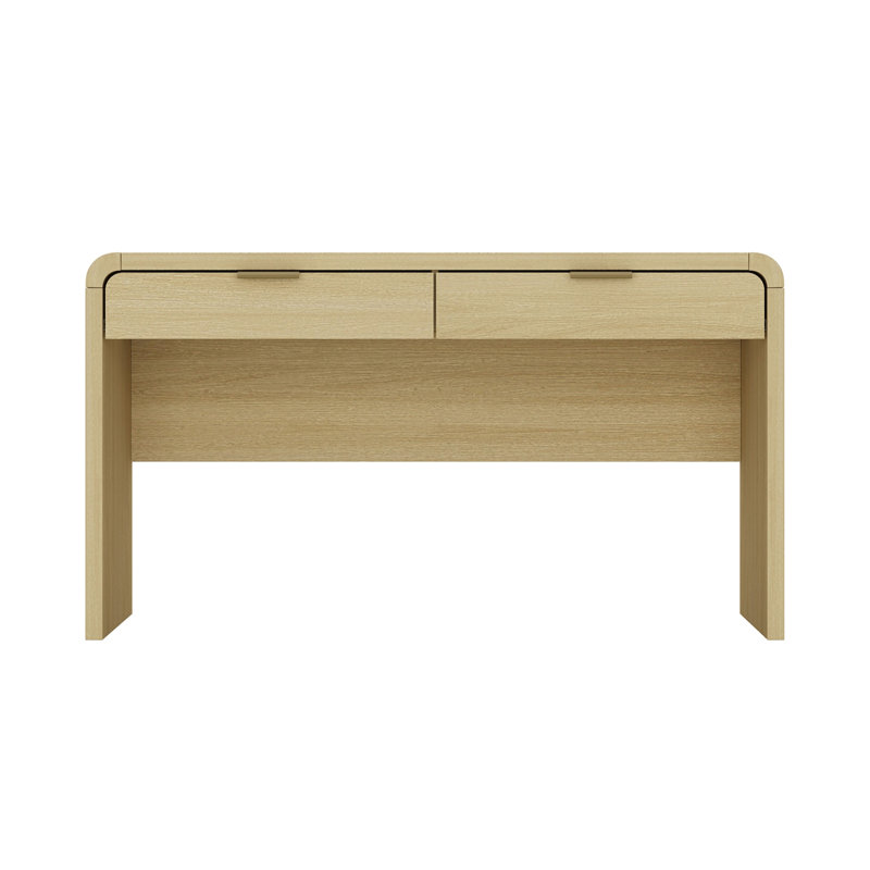Bureau moderne 54 "avec 2 tiroirs Grace, Chêne naturel / or