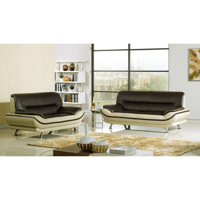 Zimmer Faux Leather Accent Chair, Burgundy /Khaki Faux Leather
