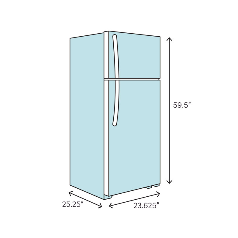 24" Black Energy Star Top Freezer Refrigerator