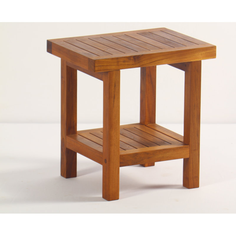Spa Teak Shower Stool with Shelf