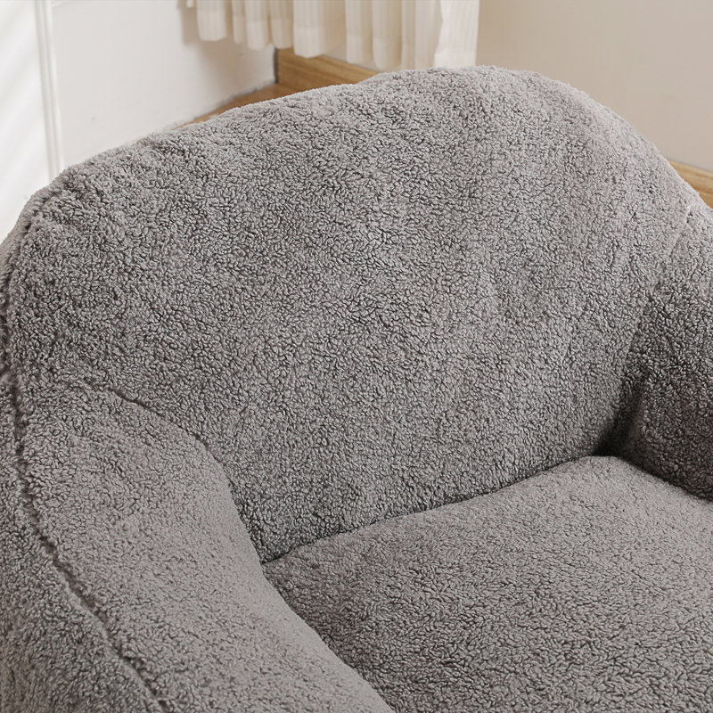 Fauteuil à billes, Peluche gris clair