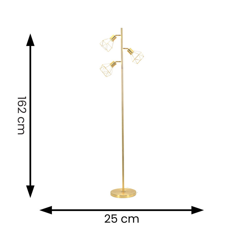 Amoakuh 162cm Matte Traditional Floor Lamp, Yes, Gold Metal