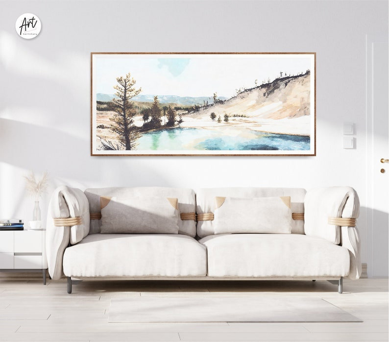 Affiche de parc national de Yellowstone, H 44 po x l 88 po, Affiche non encadrée
