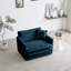 Confortable salon en chenille bleue - Base en bois, rembourrage en éponge, assise en tissu respirant, structure solide, éponge, revêtement-935128575