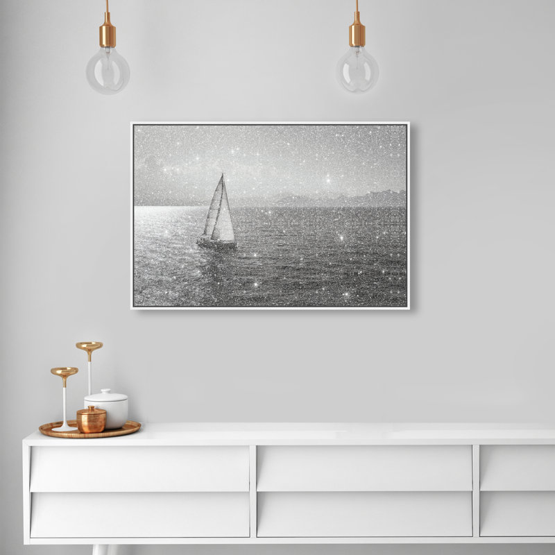 Edge Of Silence Print by Oliver Gal, 11"H x 16"W, White Floater Frame