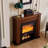 Walnut Solid Wood Electric Fireplace
