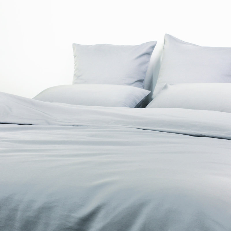 Jaelan Cotton Solid Colour Duvet Cover, 220 x 240 cm, Glacier