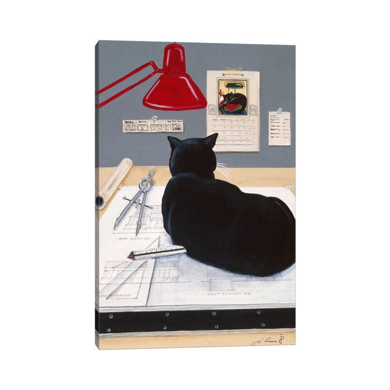 Harold The Architectural Paperweight by Jan Panico - Wrapped Canvas Print