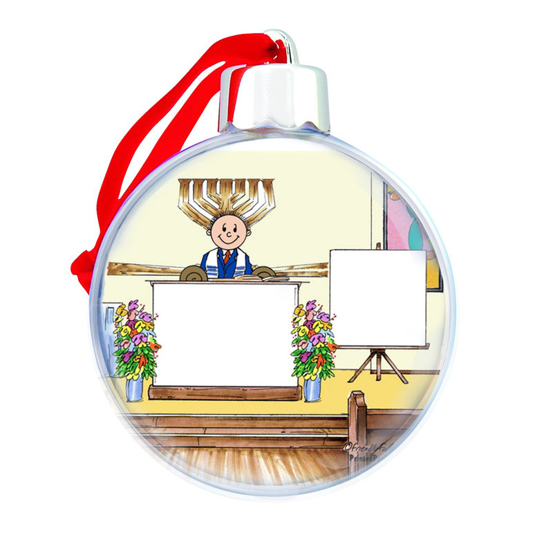 Ornement en forme d'ampoule de Noël personnalisée Bar Mitzvah, Oui