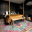 Machine Washable Teal Pink Contemporary Maximalist Distressed Living Room Area Rug-81847328