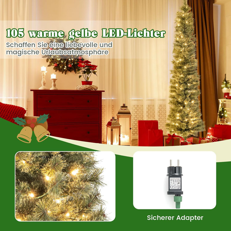 Lighted Artificial Pine Christmas Tree