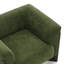 Fauteuil rembourré en chenille vert avec accoudoirs courbés et pieds en bois massif-1810836795