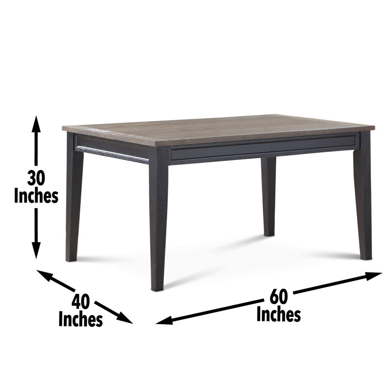 Ensemble de salle à manger de style campagnard 7 pièces - Finition deux tons - Conception de table de chalet, chaises d'école
