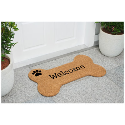 Dog Bone Shape Welcome Paw Print, 24" x 36"